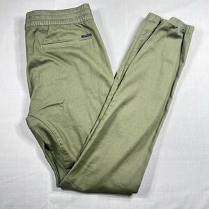 Pacsun Joggers Green Tapered Leg Pants Elastic Waist Stretch Mens Size Small